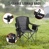 image:imageVEVOR Oversized Camping Folding Chair Portable Heavy Duty Outdoor Quad Lumbar Back Padded with Side Pockets Cup Holder and Cooler Bag for Beach Lawn Picnic Fishing Backpacking 2 Pack1 Pack