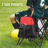 image:imageVEVOR Portable Folding Bench 6 Seat Soccer Bench with Storage Pockets Cup Holders amp Carrying Bag Lightweight Sideline Seating with Sunshade for Football Baseball Camping Outdoor Events BlackNo Backrest or Canopy  6 Seats