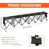 image:imageVEVOR Portable Folding Bench 6 Seat Soccer Bench with Storage Pockets Cup Holders amp Carrying Bag Lightweight Sideline Seating with Sunshade for Football Baseball Camping Outdoor Events BlackNo Backrest or Canopy  6 Seats