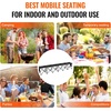 image:imageVEVOR Portable Folding Bench 6 Seat Soccer Bench with Storage Pockets Cup Holders amp Carrying Bag Lightweight Sideline Seating with Sunshade for Football Baseball Camping Outdoor Events BlackNo Backrest or Canopy  6 Seats