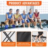 image:imageVEVOR Portable Folding Bench 6 Seat Soccer Bench with Storage Pockets Cup Holders amp Carrying Bag Lightweight Sideline Seating with Sunshade for Football Baseball Camping Outdoor Events BlackNo Backrest or Canopy  6 Seats