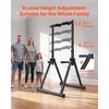image:imageVEVOR Pull Up Bar 330LBS Capacity Portable Pullup Bar Station Pullup Bars Free Standing with Triangular Structure amp HeavyDuty Steel Tube 9 Level Height Adjustment Gravity Fitness for Arms Back