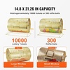 image:imageVEVOR Raffle Ticket Spinner  12 x 8 Inch Raffle Drum Lottery Spinning Drawing Brass Plated Raffle Tickets Roll Box with Wooden Turning Handle Holds 2500 Tickets or 100 Ping Pong Balls for EventsLarge  22 x 14 inch