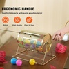 image:imageVEVOR Raffle Ticket Spinner  12 x 8 Inch Raffle Drum Lottery Spinning Drawing Brass Plated Raffle Tickets Roll Box with Wooden Turning Handle Holds 2500 Tickets or 100 Ping Pong Balls for Events12x8inchSmall