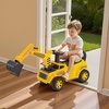 image:imageVEVOR Ride On Toddler Car Push Car for Toddler 19 to 36 Months Excavator Digger Toy with Helmet amp Music 55 lbs Load Capacity FoottoFloor Walker for Kids YellowExcavator