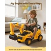 image:imageVEVOR Ride On Toddler Car Push Car for Toddler 19 to 36 Months Excavator Digger Toy with Helmet amp Music 55 lbs Load Capacity FoottoFloor Walker for Kids YellowExcavator