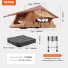 image:imageVEVOR Rooftop Tent Hard Shell 23 Person Roof Top Tent for Car SUV Truck Jeep Van Camping with Telescopic Ladder Thick Mattress amp LED LightBrown