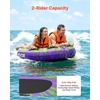 image:imageVEVOR Towable Tubes for Boating 14 Riders Inflatable Boat Tubes amp Towables 340680 lbs Capacity Multiple Sizes with Full Nylon Cover PaddedEVA Handles Fins amp Safety Valve MultiOption12 Riders