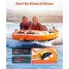 image:imageVEVOR Towable Tubes for Boating 14 Riders Inflatable Boat Tubes amp Towables 340680 lbs Capacity Multiple Sizes with Full Nylon Cover PaddedEVA Handles Fins amp Safety Valve MultiOption2Riders