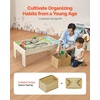 image:imageVEVOR Train Table 62 Multicolor Pieces Wooden Kids Activity Table with Large Storage Drawer 3in1 Wooden Train Set for Playing Drawing Reading Eating Creative Toy Set for Kids Ages 3Medium Table  Storage Bag