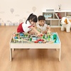 image:imageVEVOR Train Table 62 Multicolor Pieces Wooden Kids Activity Table with Large Storage Drawer 3in1 Wooden Train Set for Playing Drawing Reading Eating Creative Toy Set for Kids Ages 3Medium Table  Storage Bag