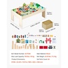 image:imageVEVOR Train Table 62 Multicolor Pieces Wooden Kids Activity Table with Large Storage Drawer 3in1 Wooden Train Set for Playing Drawing Reading Eating Creative Toy Set for Kids Ages 3Medium Table  Storage Bag
