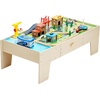 image:imageVEVOR Train Table 62 Multicolor Pieces Wooden Kids Activity Table with Large Storage Drawer 3in1 Wooden Train Set for Playing Drawing Reading Eating Creative Toy Set for Kids Ages 3Standard Drawer