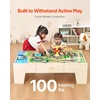 image:imageVEVOR Train Table 62 Multicolor Pieces Wooden Kids Activity Table with Large Storage Drawer 3in1 Wooden Train Set for Playing Drawing Reading Eating Creative Toy Set for Kids Ages 3Standard Drawer