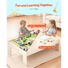 image:imageVEVOR Train Table 62 Multicolor Pieces Wooden Kids Activity Table with Large Storage Drawer 3in1 Wooden Train Set for Playing Drawing Reading Eating Creative Toy Set for Kids Ages 3Large Table  Storage Bag