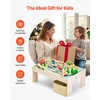 image:imageVEVOR Train Table 62 Multicolor Pieces Wooden Kids Activity Table with Large Storage Drawer 3in1 Wooden Train Set for Playing Drawing Reading Eating Creative Toy Set for Kids Ages 3Medium Table  Storage Bag