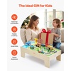 image:imageVEVOR Train Table 62 Multicolor Pieces Wooden Kids Activity Table with Large Storage Drawer 3in1 Wooden Train Set for Playing Drawing Reading Eating Creative Toy Set for Kids Ages 3Standard Drawer