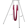 image:imageVEVOR Yoga Stand Frame 96 ft Aerial Silk Swing Stand Max 5512 lbs Load Capacity Triangular Structure with NonSlip Base amp EVA Foam 4Level Horizontal amp 6Level Vertical Adjustment Detachable Frame with 66Yard Yoga HammockSilverBlackRed