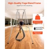 image:imageVEVOR Yoga Stand Frame 96 ft Aerial Silk Swing Stand Max 5512 lbs Load Capacity Triangular Structure with NonSlip Base amp EVA Foam 4Level Horizontal amp 6Level Vertical Adjustment Detachable Frame with 66Yard Yoga HammockSilverBlackSilverFrame