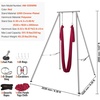 image:imageVEVOR Yoga Stand Frame 96 ft Aerial Silk Swing Stand Max 5512 lbs Load Capacity Triangular Structure with NonSlip Base amp EVA Foam 4Level Horizontal amp 6Level Vertical Adjustment Detachable Frame with 66Yard Yoga HammockSilverBlackRed