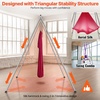 image:imageVEVOR Yoga Stand Frame 96 ft Aerial Silk Swing Stand Max 5512 lbs Load Capacity Triangular Structure with NonSlip Base amp EVA Foam 4Level Horizontal amp 6Level Vertical Adjustment Detachable Frame with 66Yard Yoga HammockSilverBlackRed