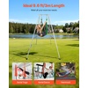 image:imageVEVOR Yoga Stand Frame 96 ft Aerial Silk Swing Stand Max 5512 lbs Load Capacity Triangular Structure with NonSlip Base amp EVA Foam 4Level Horizontal amp 6Level Vertical Adjustment Detachable Frame with 66Yard Yoga HammockSilverBlackSilverFrame