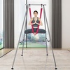 image:imageVEVOR Yoga Stand Frame 96 ft Aerial Silk Swing Stand Max 5512 lbs Load Capacity Triangular Structure with NonSlip Base amp EVA Foam 4Level Horizontal amp 6Level Vertical Adjustment Detachable Frame with 66Yard Yoga HammockSilverBlackRed