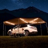 image:imageVEVOR 270 Degree Awning with Bulitin LED Light 3 Colors 133 sqft Driver Side Vehicle Awning UV50 Waterproof Car Side Awnings AllWeather Overland Awnings Car Shelter for SUV Truck CampingKhaki 270 18764ft Car Awning with LED