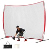 image:imageVEVOR 7X7ft12X9ft16X10ft20x10ft Barricade Backstop Net Ball Sports Barrier Netting Portable Practice Net for Baseball Softball Lacrosse Hockey Basketball Equipment Training Net12 x 9 Ft