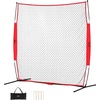 image:imageVEVOR 7X7ft12X9ft16X10ft20x10ft Barricade Backstop Net Ball Sports Barrier Netting Portable Practice Net for Baseball Softball Lacrosse Hockey Basketball Equipment Training Net7 x 7 Ft