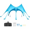 image:imageVEVOR Beach Tent Sun Shelter UPF50 Sun Protection Easy Pop Up Beach Canopy with Sandbags Stability Poles Sand Shovels Portable Shade for Family Outings Camping FishingBlue2013 FT 3 Pole8 Sandbags