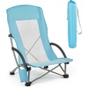 image:imageVEVOR Folding Beach Chair High Back Camping Chairs for Adults with Cup Pocket Mesh Back Carry Bag Portable Extra Wide Seat Chair 330 lbs Heavy Duty Support for Outdoor Camp Light Blue1 Pack