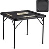 image:imageVEVOR Folding Card Table 4 Player Portable with 4 Cup Holders amp Chip Trays Mahjong Domino Game Set 354 x 354inch BlackBlack