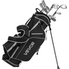 image:imageVEVOR Golf Club Set 12 Pieces Golf Club Complete Set Right Handed with 460CC 1 Driver 3 amp 5 Fairway Wood 4 Hybrid 56789PWSW Irons LShaped Putter Golf Stand BagGolfset Black