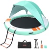 image:imageVEVOR Inflatable Floating Dock Inflatable Dock Platform NonSlip Water Air Mat with Portable Carrying Bag and Detachable Ladder Floating Water Platform Island Raft for Pool Beach OceanWhite  Blue  Orange