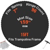 image:imageVEVOR Replacement Trampoline Mat Jumping Mat Fits 12131415 ft Frame Universal Jumping Round Trampoline UVResistant Mat with Spring Tool amp 728092 VRings Fit 55657 Spring Length15FT96 VringsFit 7 Spring Length