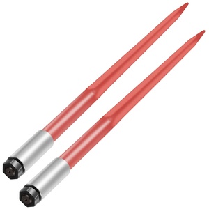 image:imageMophorn Pair Hay Spear 43 Bale Spear 3000 lbs Capacity Bale Spike Quick Attach Square Hay Bale Spears 1 34 Red Coated Bale Forks Bale Hay Spike with Hex Nut amp Sleeve for Buckets Tractors Loaders43
