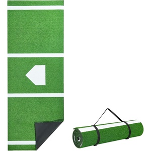 image:imageVEVOR 12x610x38 Upgraded BaseballSoftball Batting Mat with Home Plate  15MM Thicken AntiFade Turf amp AntiSlip Foam Backing Portable Hitting Trainer for CageIndoorOutdoor PracticeGreen