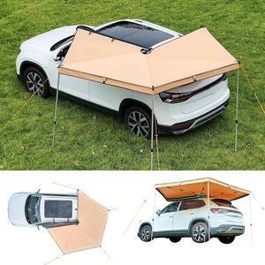 image:imageVEVOR 270 Degree Awning with Bulitin LED Light 3 Colors 133 sqft Driver Side Vehicle Awning UV50 Waterproof Car Side Awnings AllWeather Overland Awnings Car Shelter for SUV Truck CampingKhaki 270 10553ft Car Awning