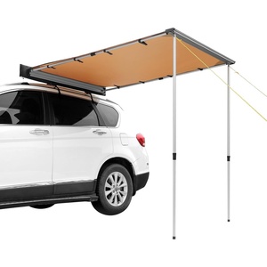 image:imageVEVOR 270 Degree Awning with Bulitin LED Light 3 Colors 133 sqft Driver Side Vehicle Awning UV50 Waterproof Car Side Awnings AllWeather Overland Awnings Car Shelter for SUV Truck CampingKhaki 66X82ft Car Awning