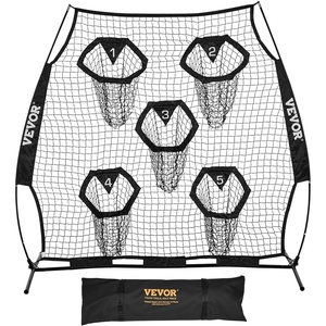 image:imageVEVOR 6x6ft Football Trainer Throwing Net Training Throwing Target Practice Net with 5 Target PocketsFootball Training Equipment Includes Portable Carry CaseGreat for QuarterbackBlack
