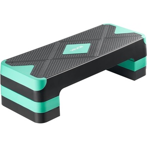 image:imageVEVOR Aerobic Exercise Step Platform 28Inch Workout Aerobic Stepper Height Adjustable Fitness Training Step Deck Trainer with 4 Risers NonSlip Surface Bench for Home Gym Cardio Strengthgreen