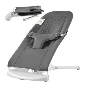 image:imageVEVOR Baby Bouncer Folding Bouncer Seat for Babies 09 Months Newborn Bouncer Chair with 2 Reclining Angles amp 3Point Harness Portable Infant Rocker with Carrying Bag for Indoors Outdoors CamelDark Gray