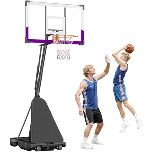 image:imageVEVOR Basketball Hoop Basketball Hoop 44 48 50 54 Inchs PC Backboard 4410FT Height Adjustable Basketball Portable Hoopamp Goal IndoorOutdoor Classic Basketball Court Teen Adult School ParkPurple Quickly Adjust 48in