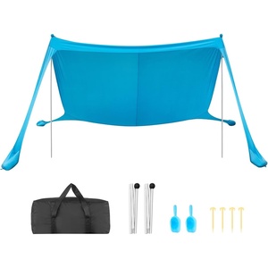 image:imageVEVOR Beach Tent Sun Shelter UPF50 Sun Protection Easy Pop Up Beach Canopy with Sandbags Stability Poles Sand Shovels Portable Shade for Family Outings Camping FishingBlue1111 FT 2 Pole4 Sandbags