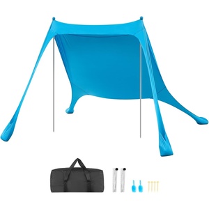 image:imageVEVOR Beach Tent Sun Shelter UPF50 Sun Protection Easy Pop Up Beach Canopy with Sandbags Stability Poles Sand Shovels Portable Shade for Family Outings Camping FishingBlue7575 FT 2 Pole4 Sandbags