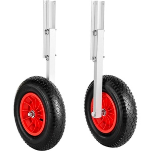 image:imageVEVOR Boat Launching Wheels Aluminium Alloy Transom Wheel with Inflatable Rubber Tires Folding Launch Wheels with 4 Quick Release Pin Fit 13ft and 147 ft Inflatable Fishing Boat15