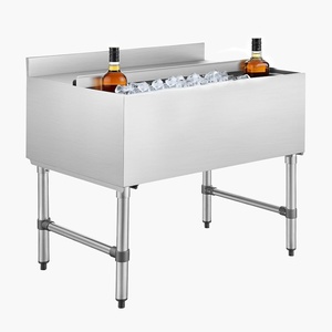 image:imageVEVOR Commercial Ice Bin Stainless Steel Ice Chest with Sliding Lid 24H LongLasting Insulation Cooler Cart Cocktail Unit for Bar Restaurant Pub NSF 24 Inch36 x 24 x 33
