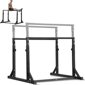 image:imageVEVOR Dip Bar 800 lbs Capacity Heave Duty Dip Stand Station with Adjustable Height Fitness Workout Dip Bar Station Stabilizer Parallette Push Up Stand Parallel Bars for Strength Training Home Gym