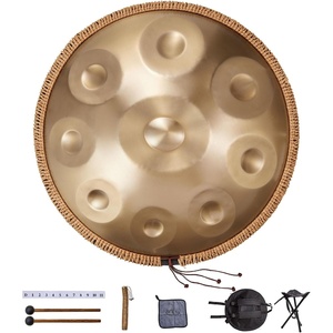 image:imageVEVOR Handpan Drum 22 in 9 Notes Steel Hand Drum 432Hz D Minor Musical Drums with Woven Edge Guard 2 Mallets amp Carrying Case FadeResistant Percussion Instrument for Professional PerformanceGolden